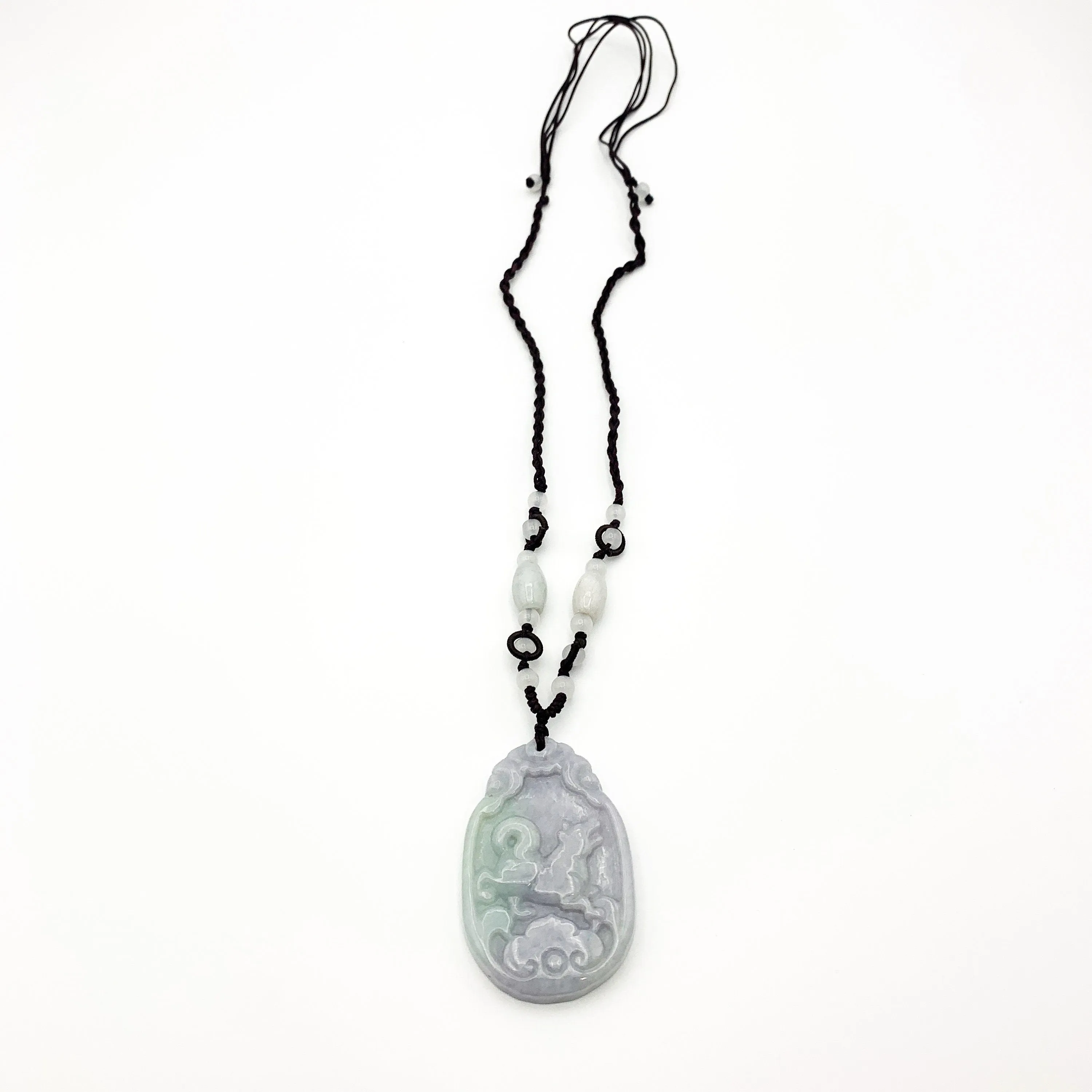 Jadeite Jade Dog Chinese Zodiac Carved Pendant Necklace, YW-0110-1646608995