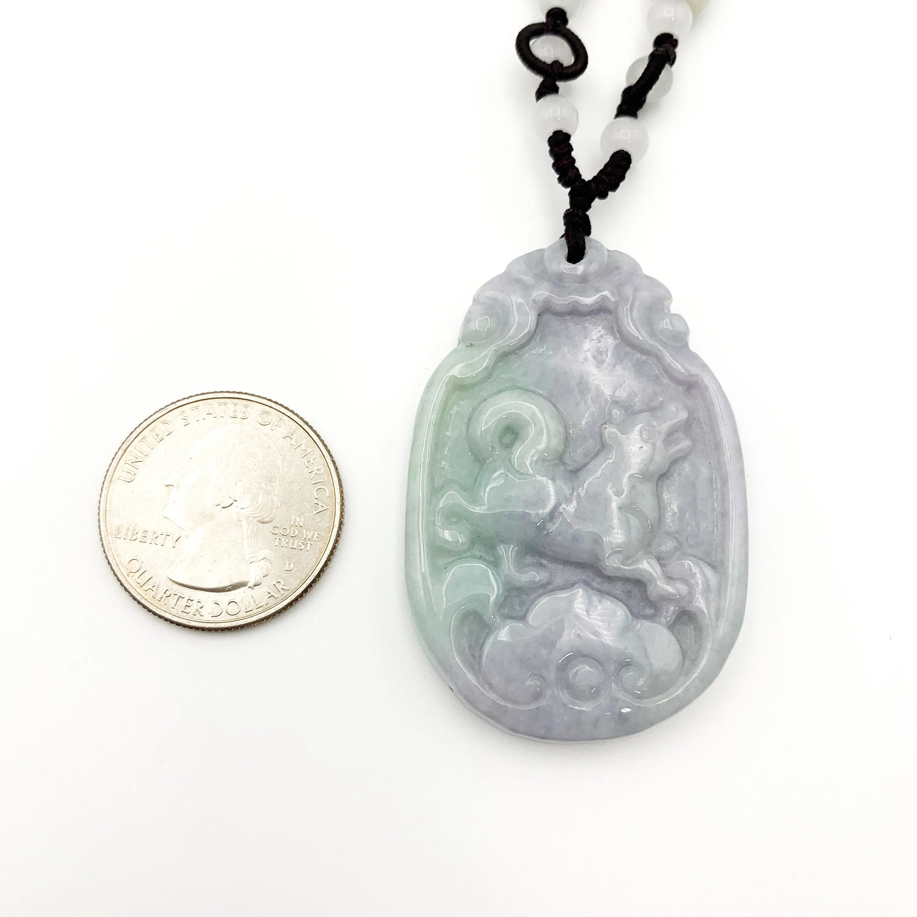 Jadeite Jade Dog Chinese Zodiac Carved Pendant Necklace, YW-0110-1646608995