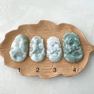 Jadeite Jade Dog Chinese Zodiac Carved Pendant Necklace, YW-0110-1646857076