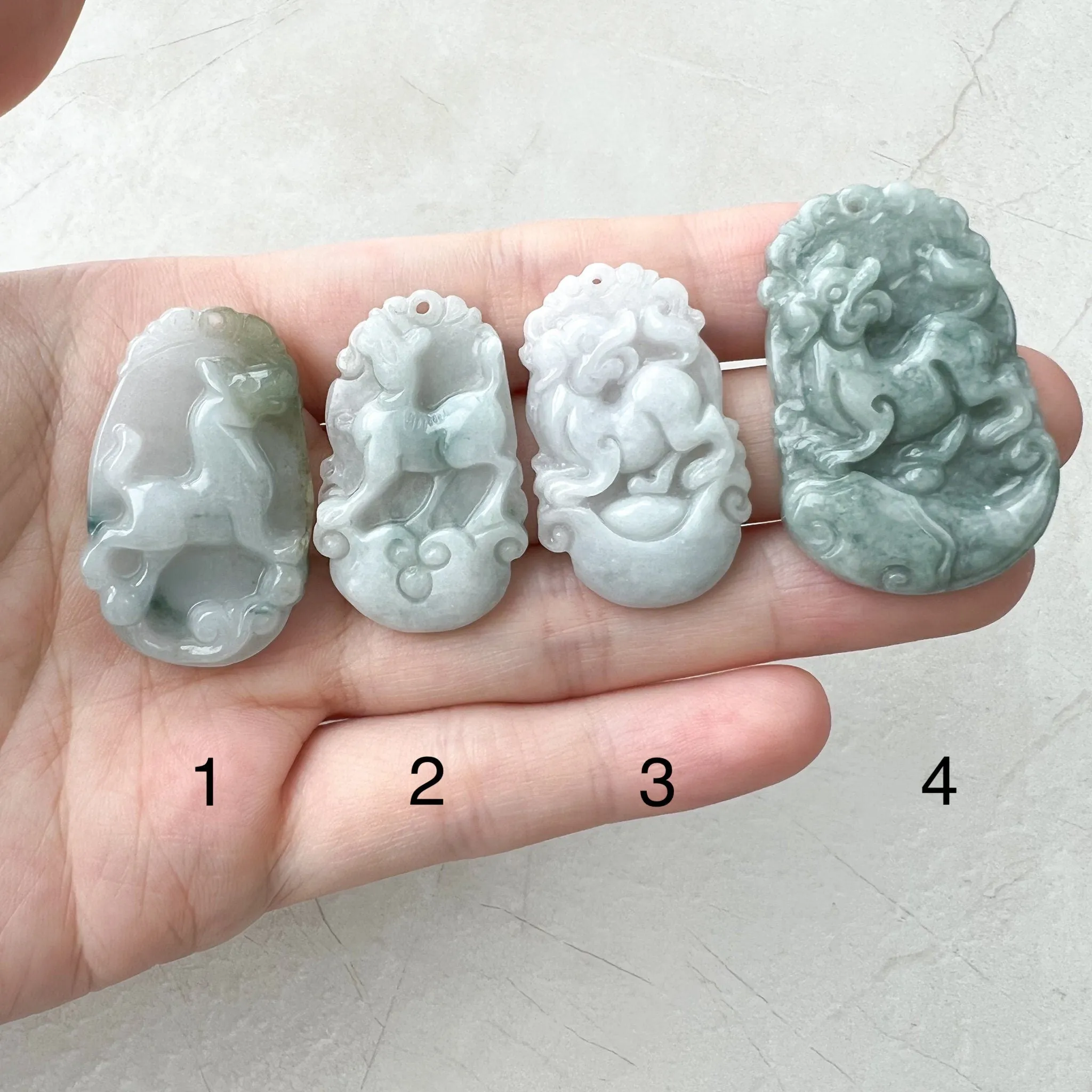 Jadeite Jade Dog Chinese Zodiac Carved Pendant Necklace, YW-0110-1646857076