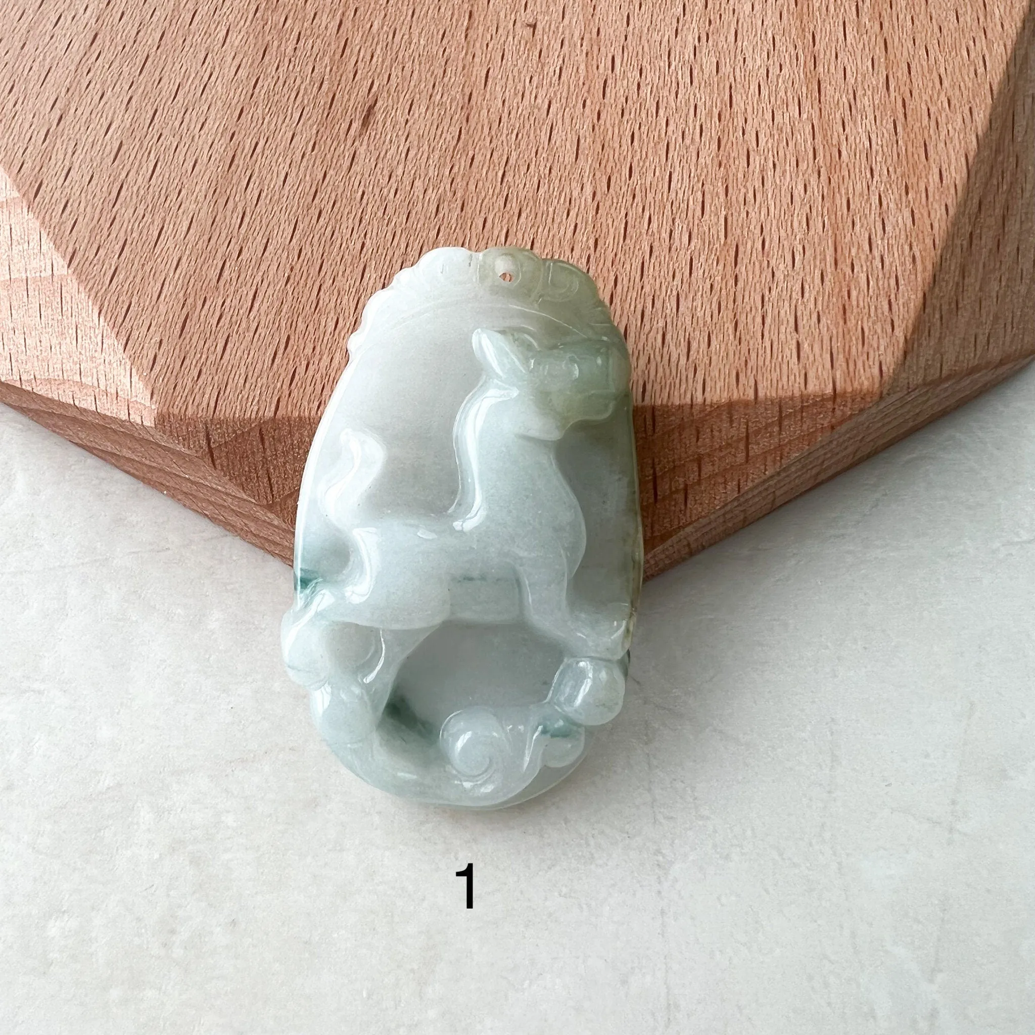 Jadeite Jade Dog Chinese Zodiac Carved Pendant Necklace, YW-0110-1646857076