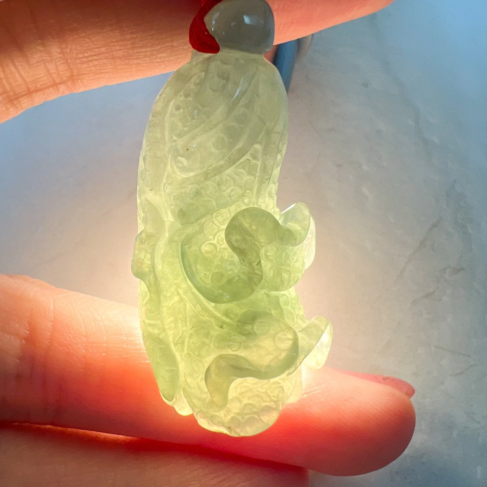 Jadeite Jade Green Cabbage Necklace, Jade Pendant, Jade Necklace, Feng Shui Necklace, YJ-0622-0410950-3