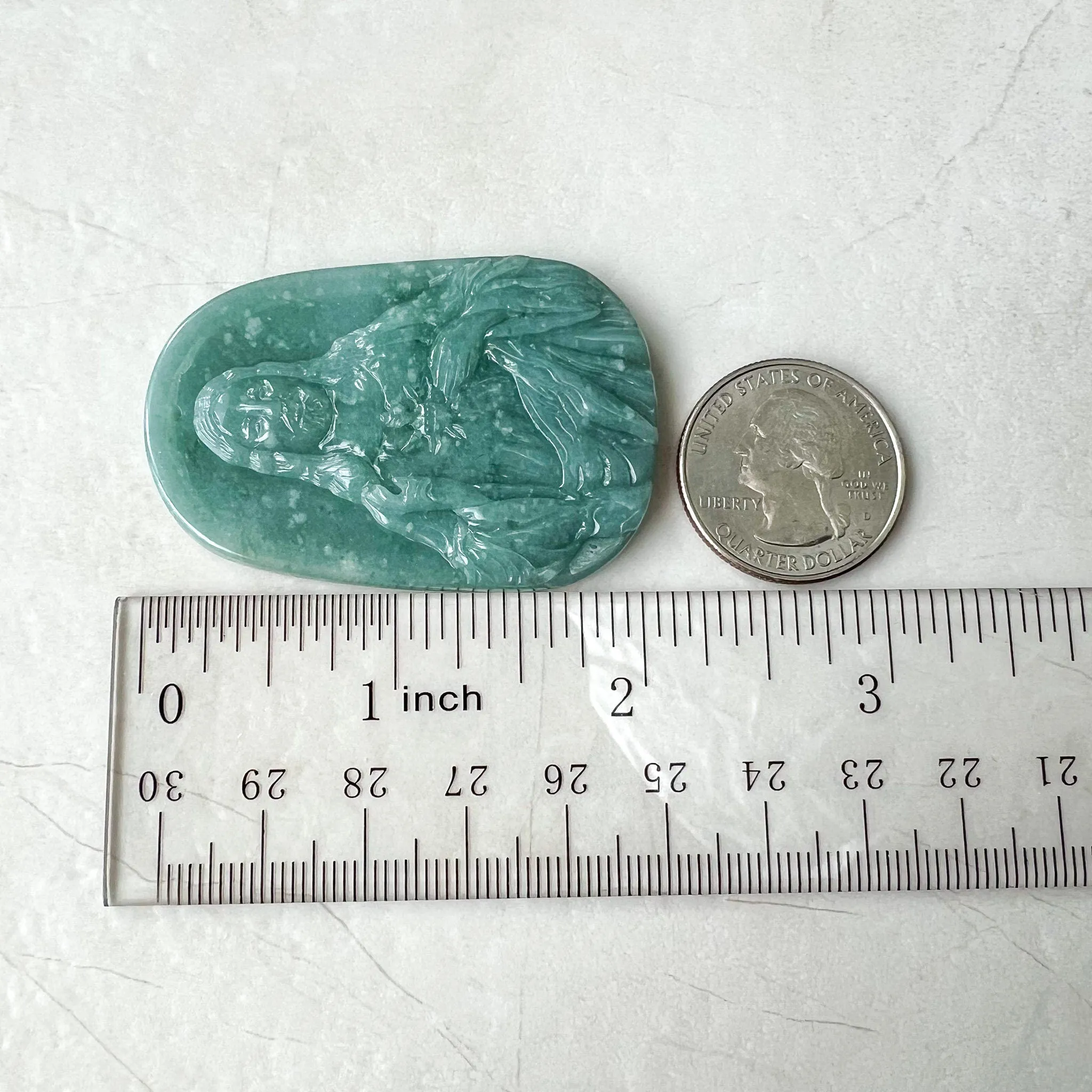 Jadeite Jade Jesus Christ, Blue Green Jade, Christian Necklace, Hand Carved Necklace, XZ-1221-1675649915