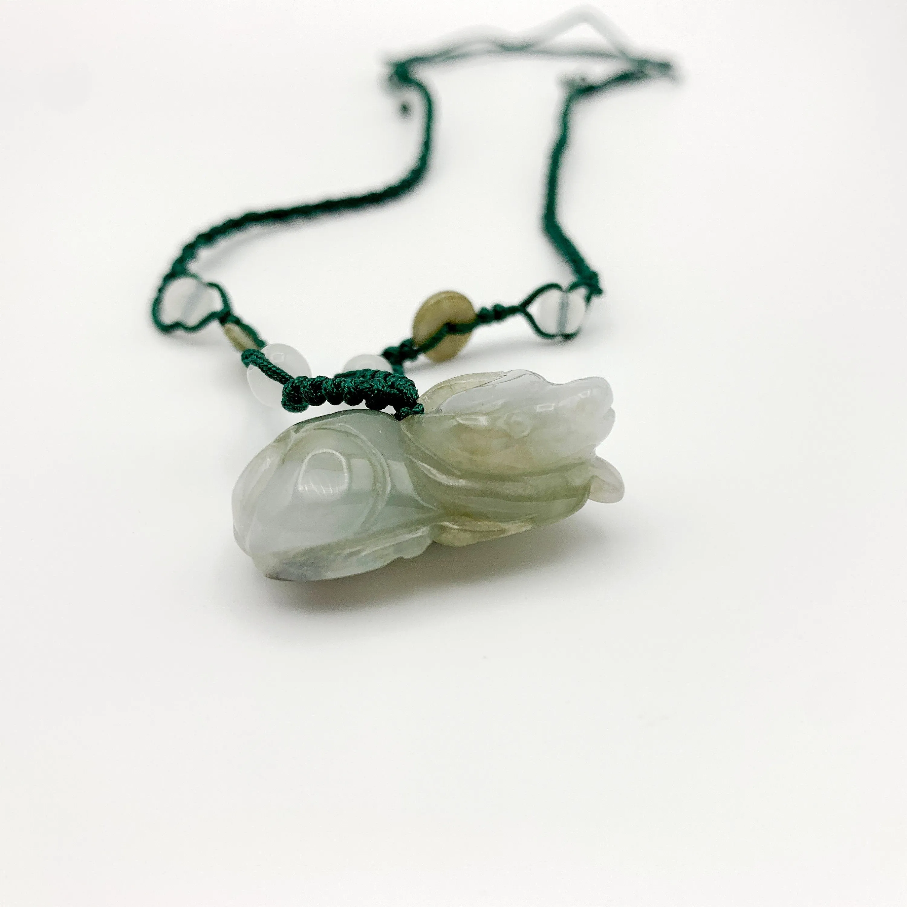Jadeite Jade Ox Bull Cow Chinese Zodiac Carved Pendant Necklace, YW-0110-1646545944