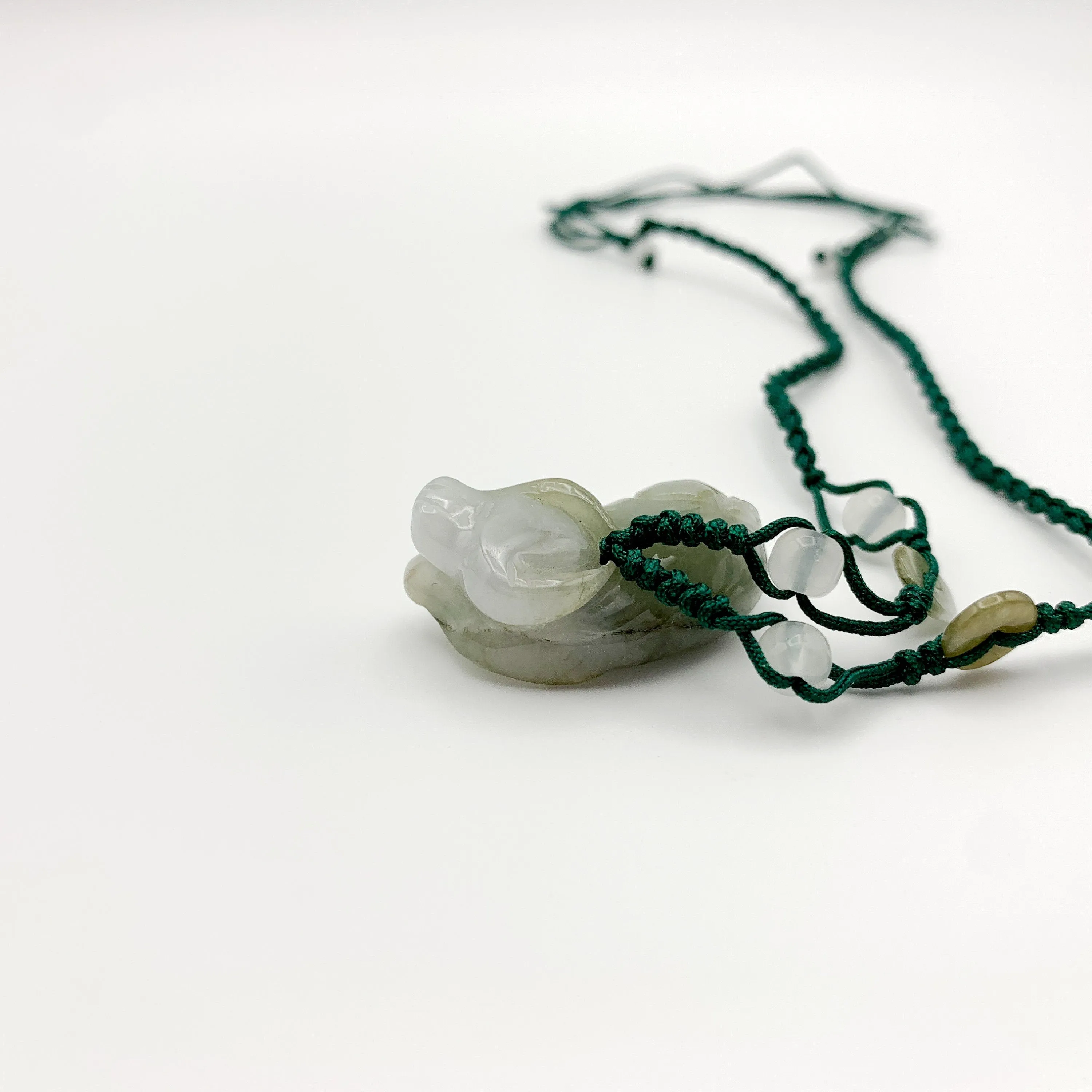 Jadeite Jade Ox Bull Cow Chinese Zodiac Carved Pendant Necklace, YW-0110-1646545944