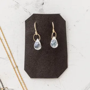 June Petite Briolette Drop Earrings: Moonstone