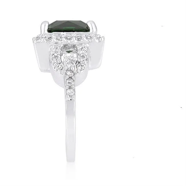 Kara Emerald Princess Halo Cocktail Ring | 6ct