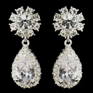 Kim K Inspired Crystal Necklace & Crystal Dangle CZ Teardrop Earrings