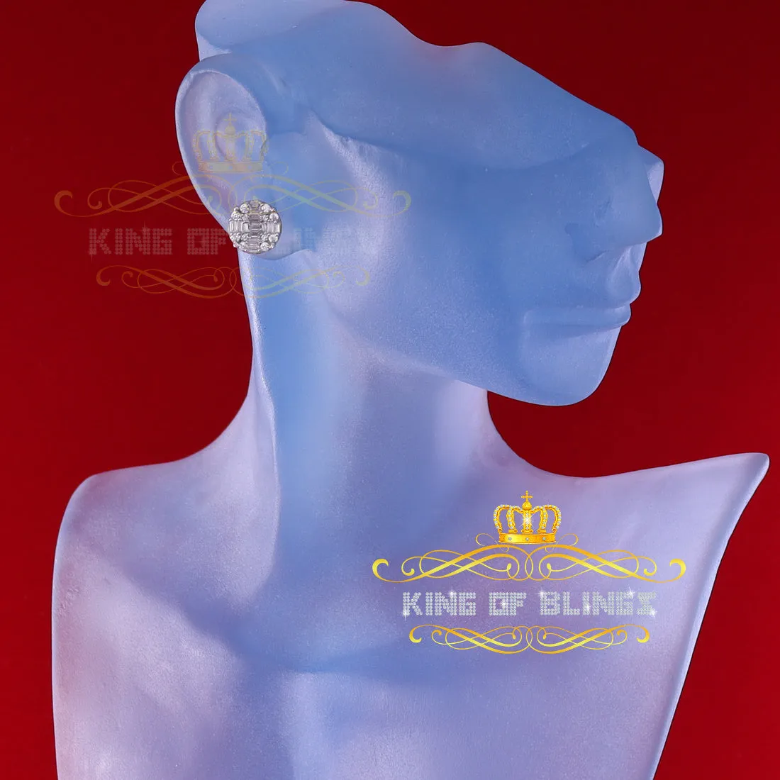 King of Bling's Hip Hop Yellow 925 Silver 1.06ct Cubic Zirconia Women's & Men's style Earrings