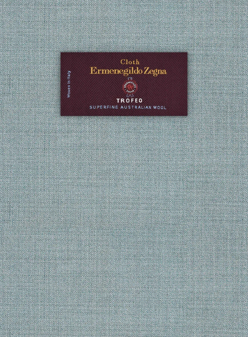 Lanificio Zegna Trofeo Moonstone Blue Wool Pants