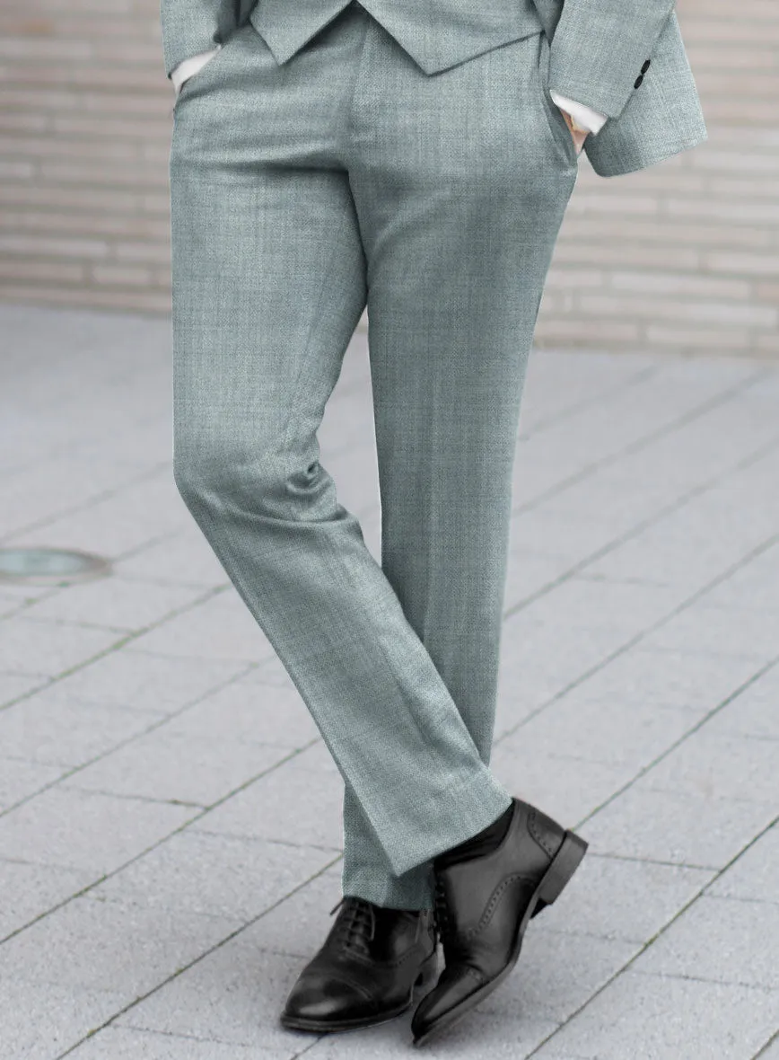 Lanificio Zegna Trofeo Moonstone Blue Wool Pants