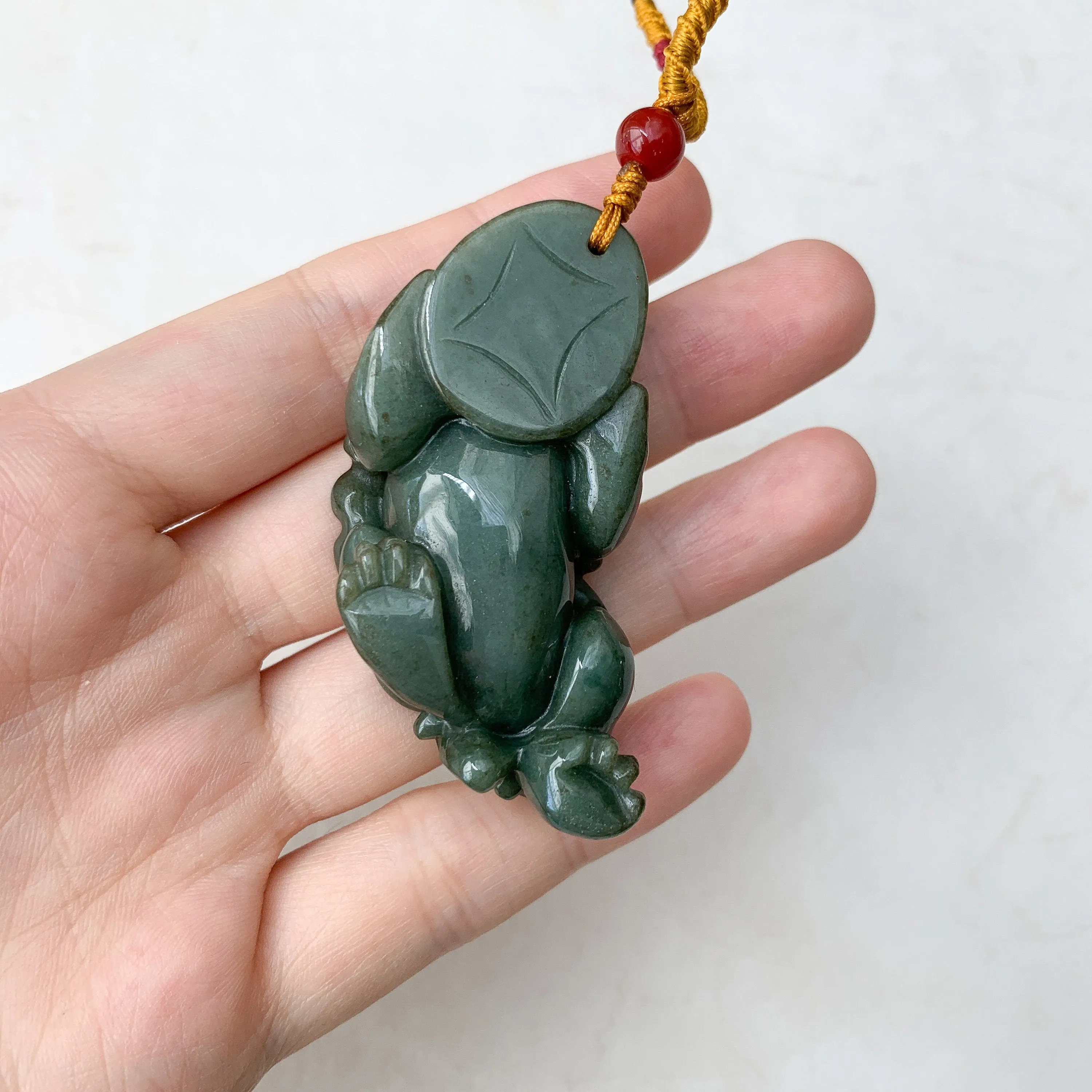 Large Green Jadeite Jade Dragon Pixiu Dragon Chinese Carved Pendant, YJ-0921-0002772