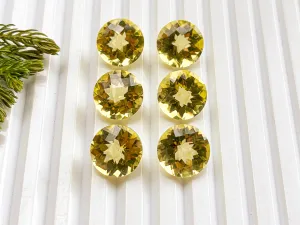 Lemon Topaz round faceted Cut Loose Gemstone,