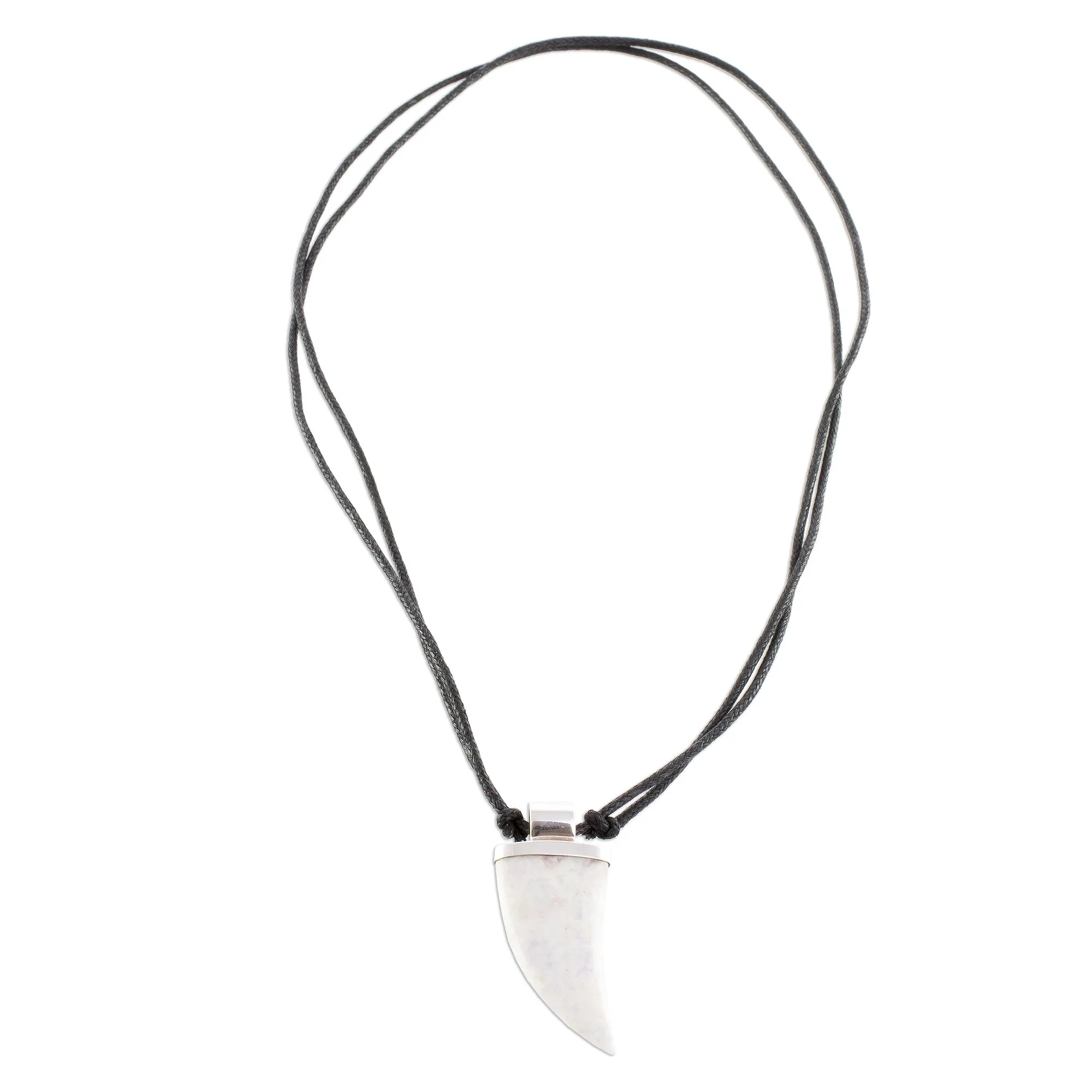Lilac Jade Tusk Pendant Necklace from Guatemala - Wide Tusk in Lilac | NOVICA
