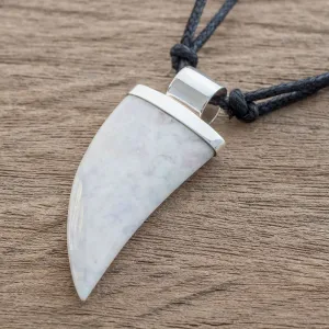 Lilac Jade Tusk Pendant Necklace from Guatemala - Wide Tusk in Lilac | NOVICA