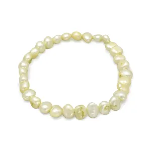 Lime Green Cultured Freshwater Pearl Stretch Bracelet