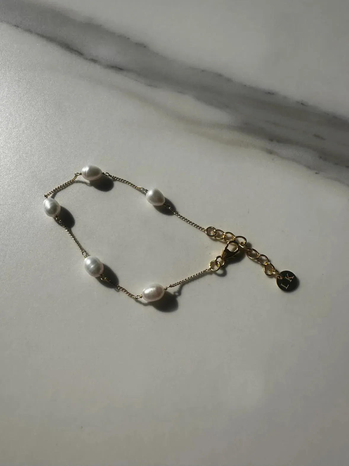 Lola Knight - Faith Pearl Bridal Bracelet - Gold