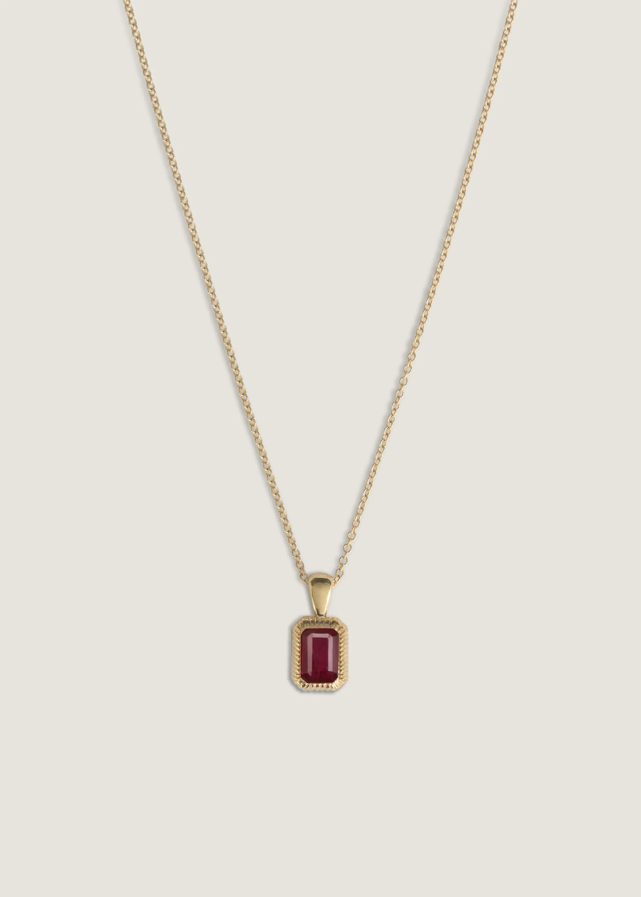 Lyra Emerald Cut Pendant Ruby