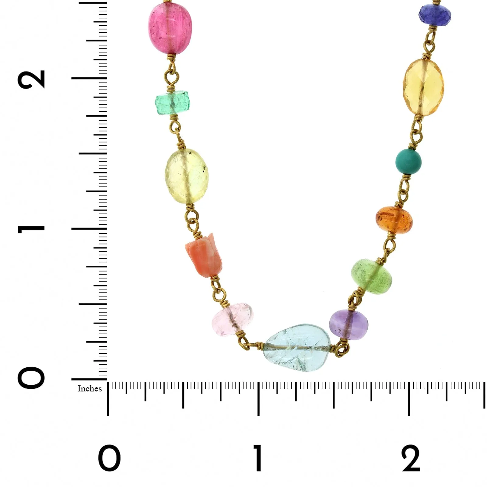 Mallary Marks 22K Yellow Gold Multi Gemstone Necklace