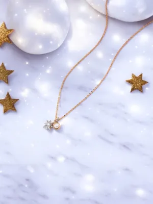 Maristella - Dainty Star and Moon Pearl Necklace
