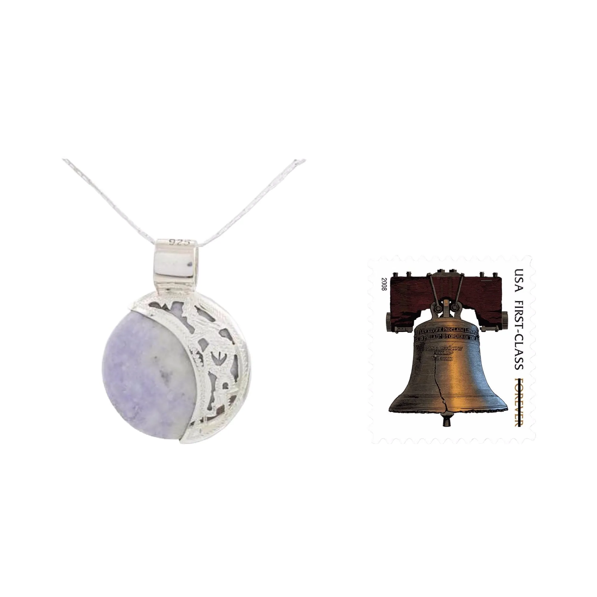 Maya Eclipse Lilac and Dark Green Jade Pendant Necklace - Lilac Quetzal Eclipse | NOVICA