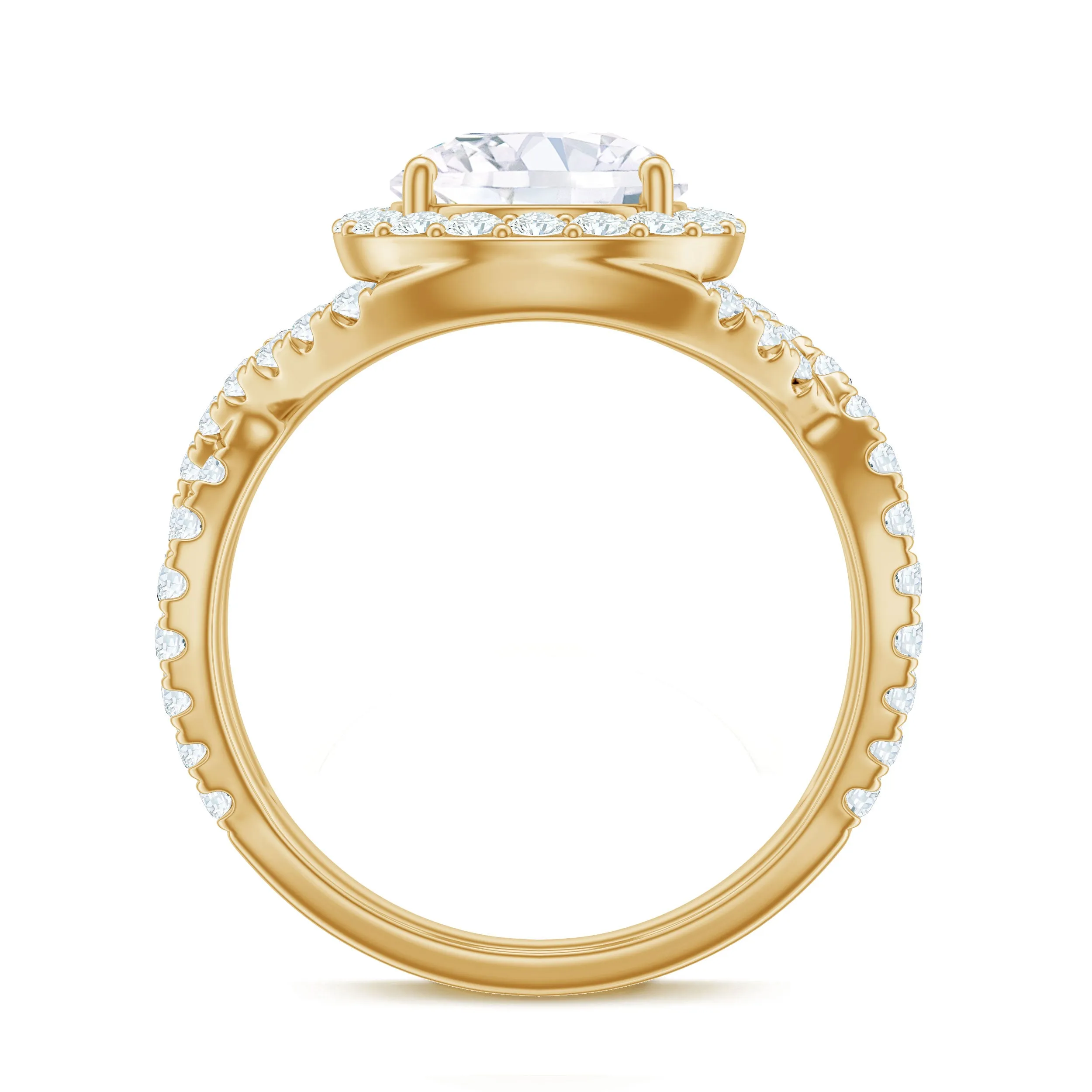 Moissanite Crossover Engagement Ring for Women
