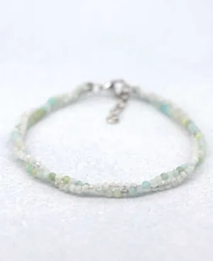 Moonstone and Amazonite Twist Bracelet for Peace