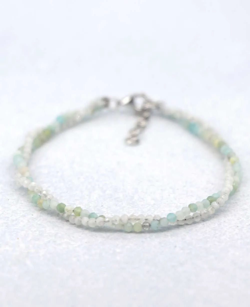 Moonstone and Amazonite Twist Bracelet for Peace