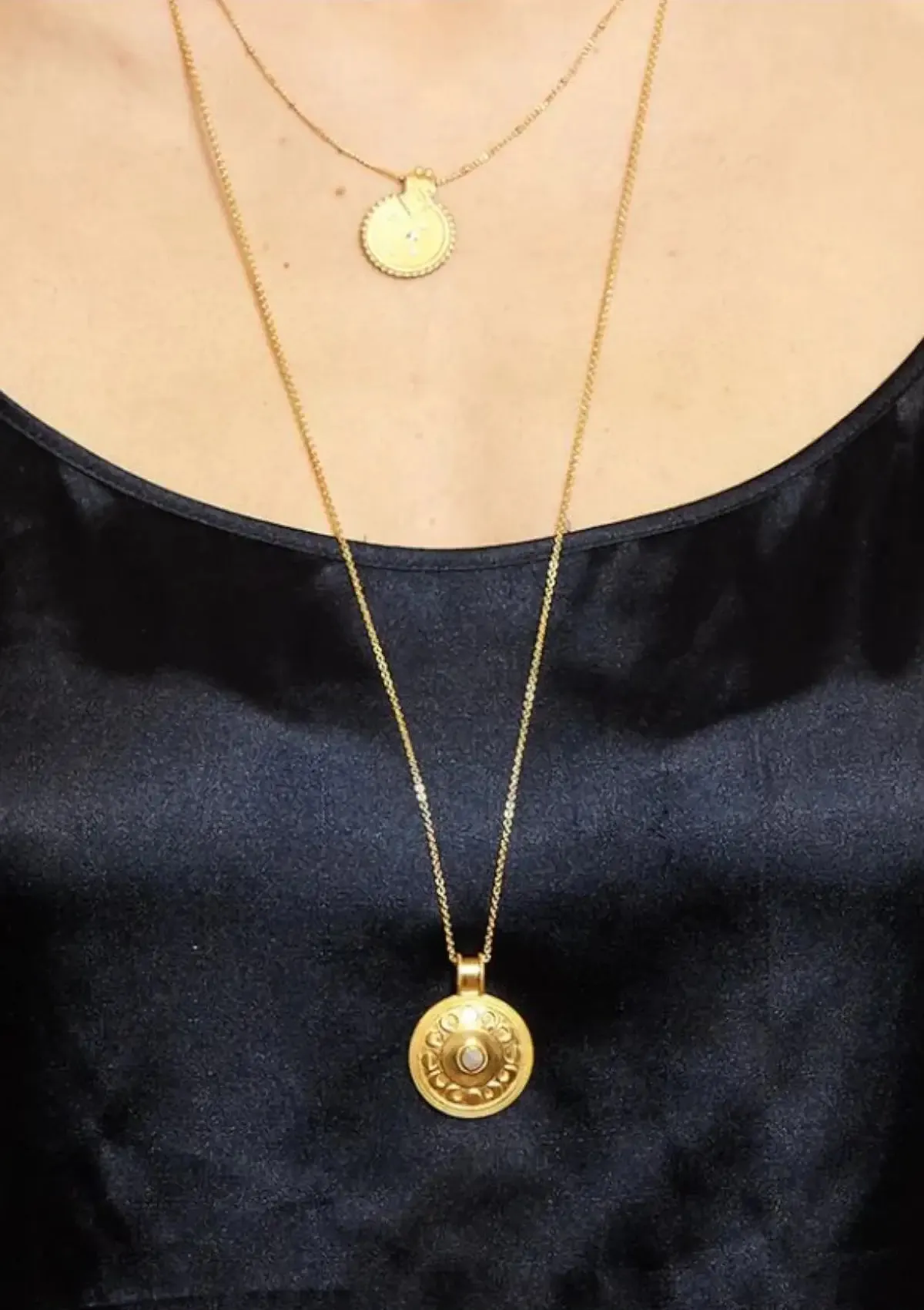 Moonstone Gold Moon Phase Necklace