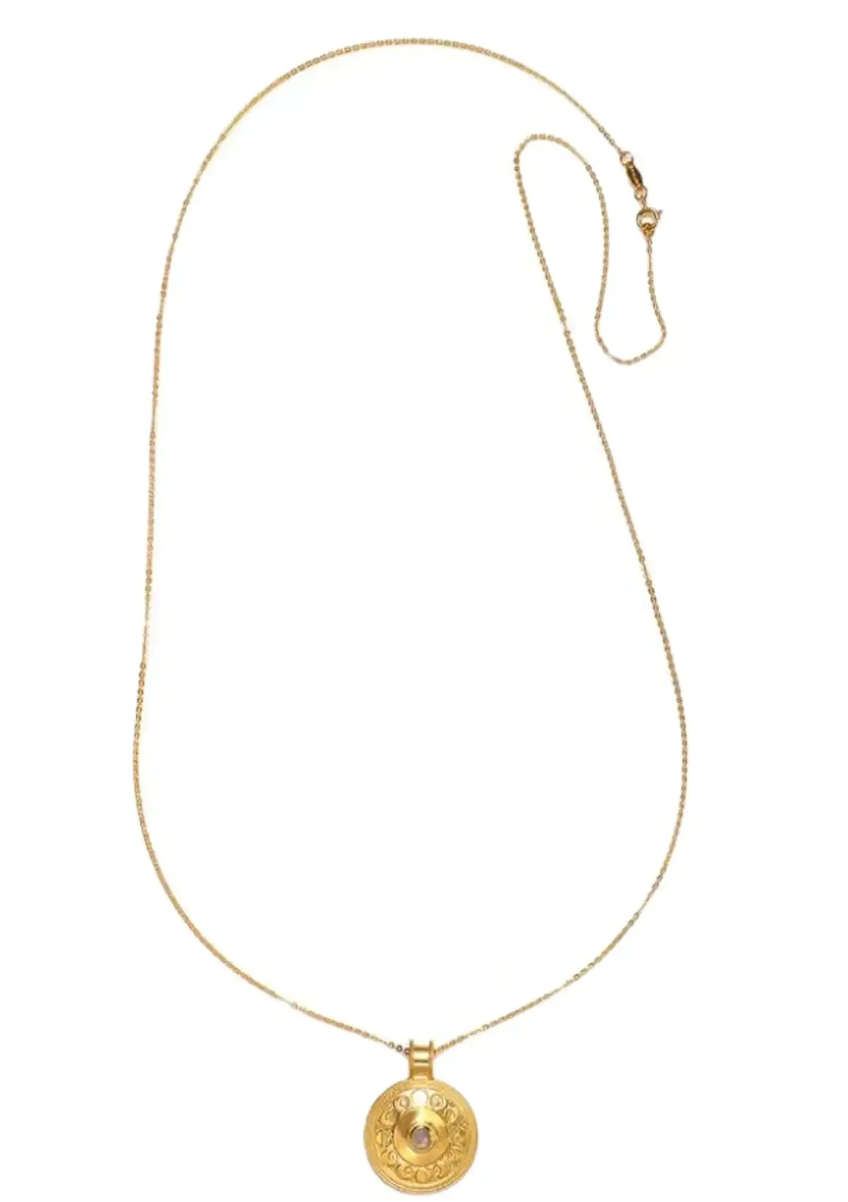 Moonstone Gold Moon Phase Necklace