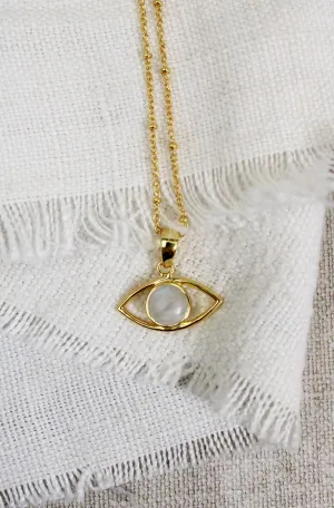 Moonstone gold necklace