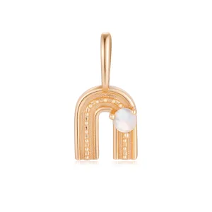 Moonstone Gold Rainbow Pendant - Iris