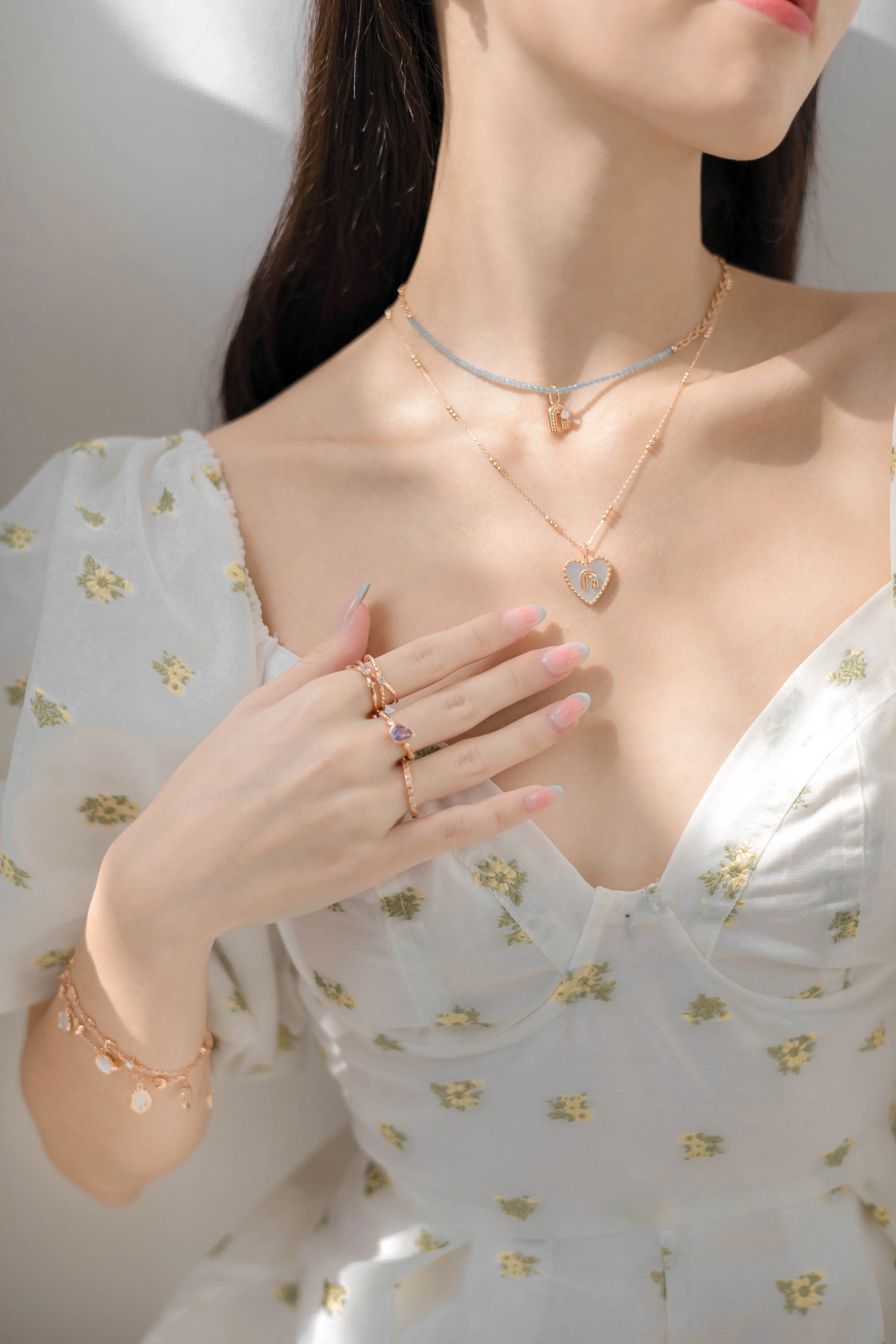 Moonstone Gold Rainbow Pendant - Iris