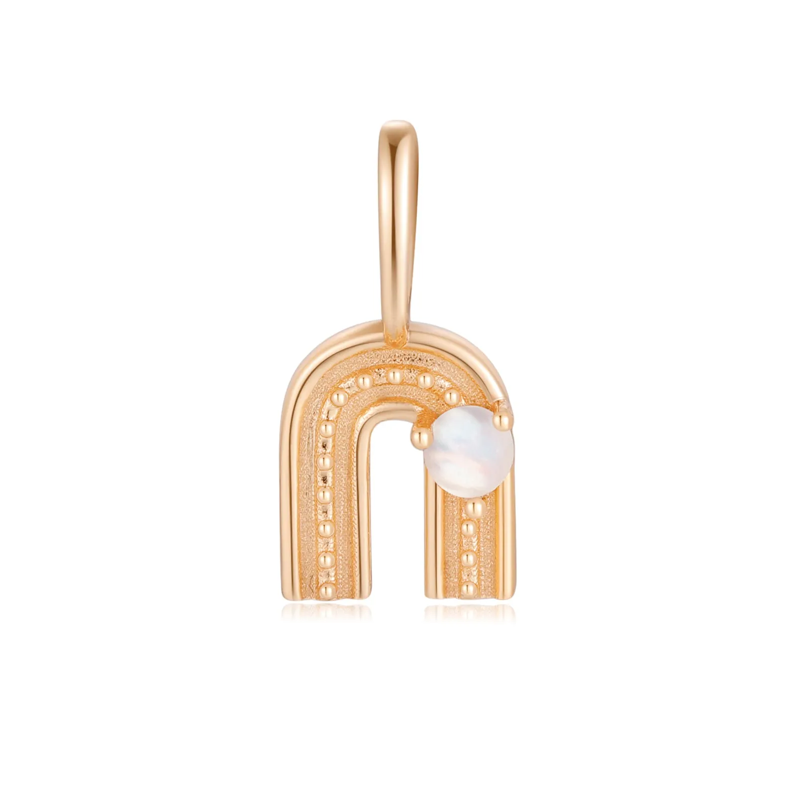 Moonstone Gold Rainbow Pendant - Iris
