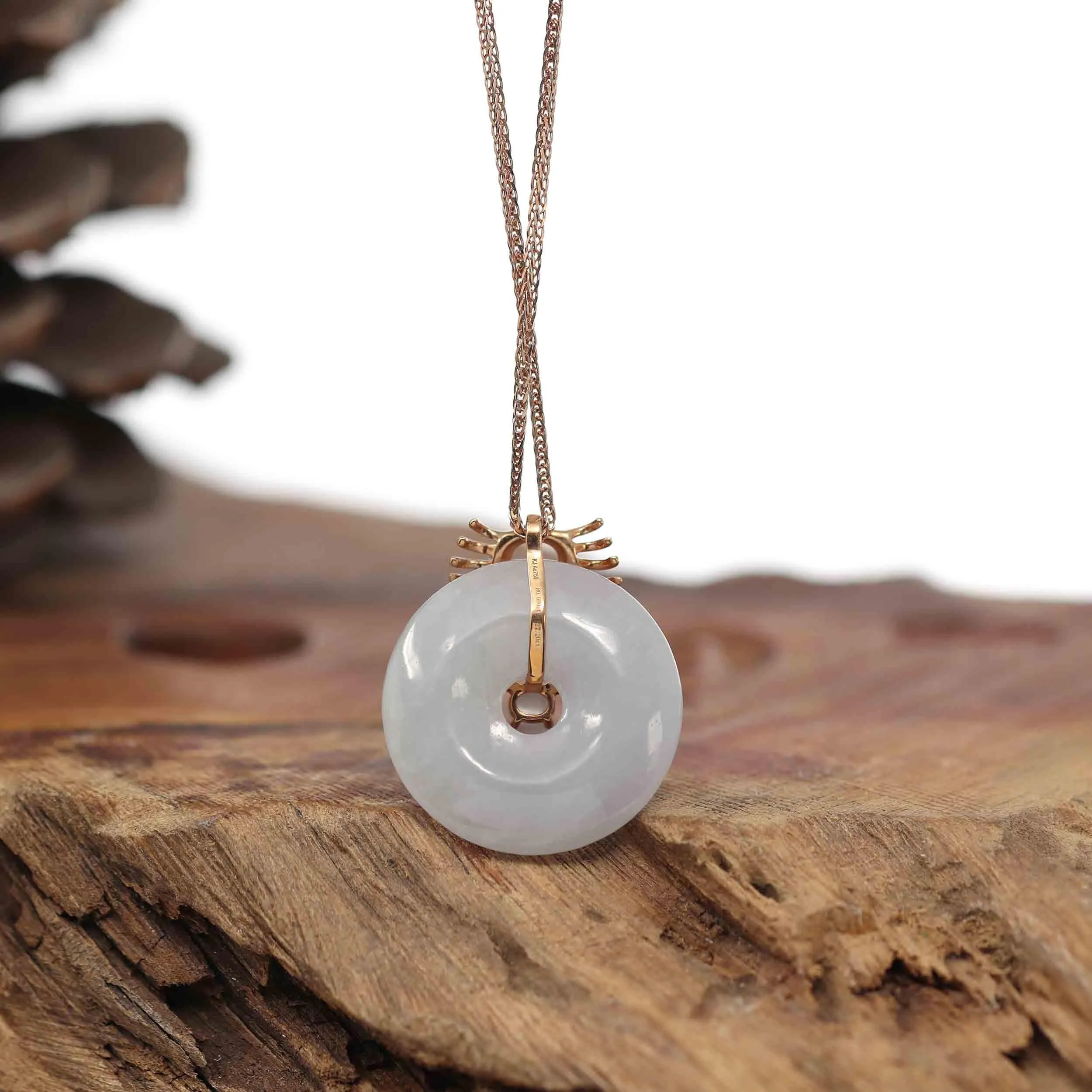 Natural Jade Jadeite Constellation 12 Zodiac Signs (Cancer) Necklace