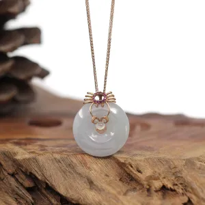 Natural Jade Jadeite Constellation 12 Zodiac Signs (Cancer) Necklace