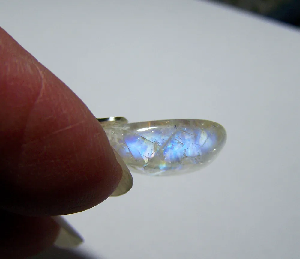 Natural Rainbow Moonstone Gemstone Crystal Pendant