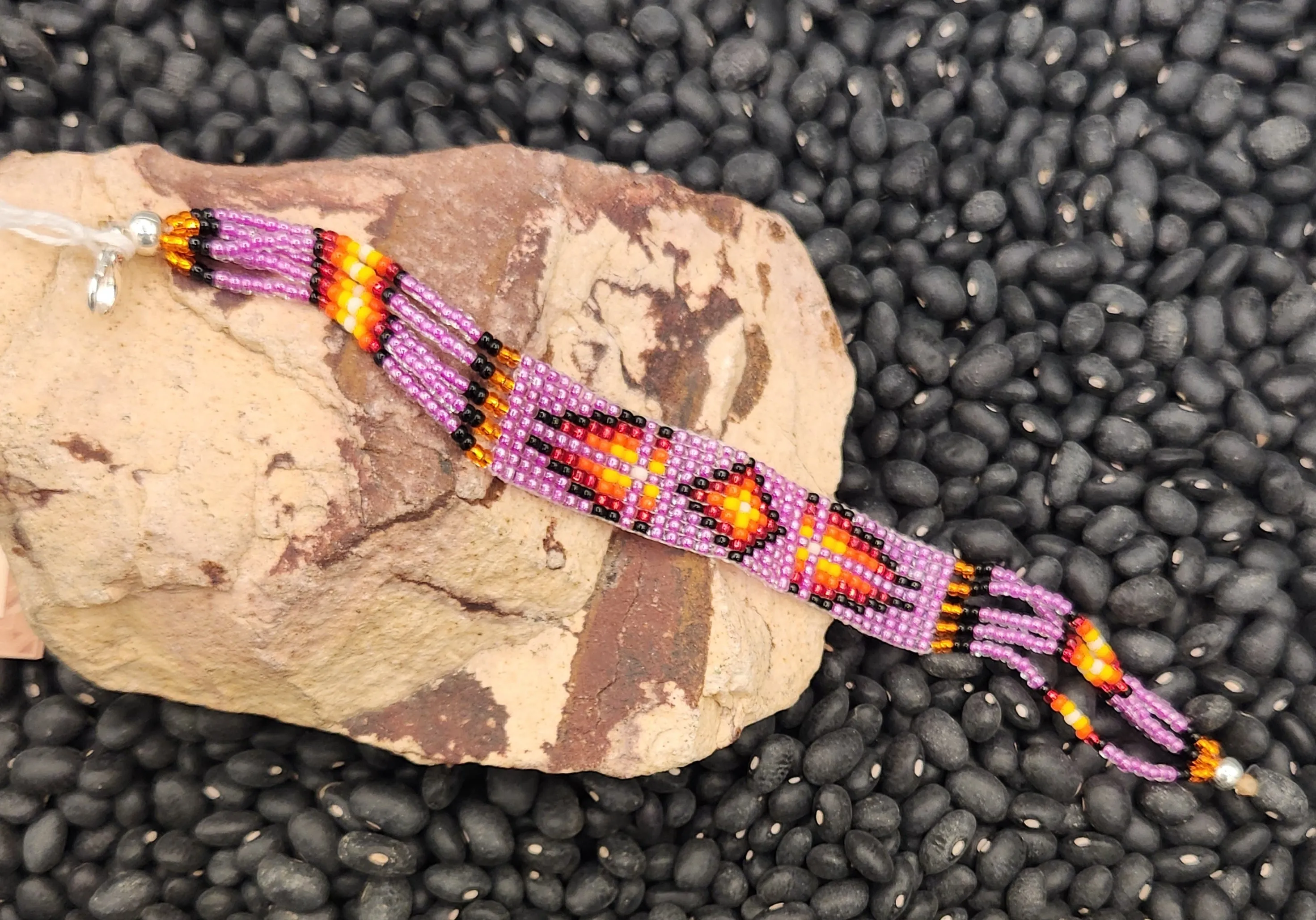 NAVAJO BEADED BRACELET - HOT PINK - MARCIA BARBER