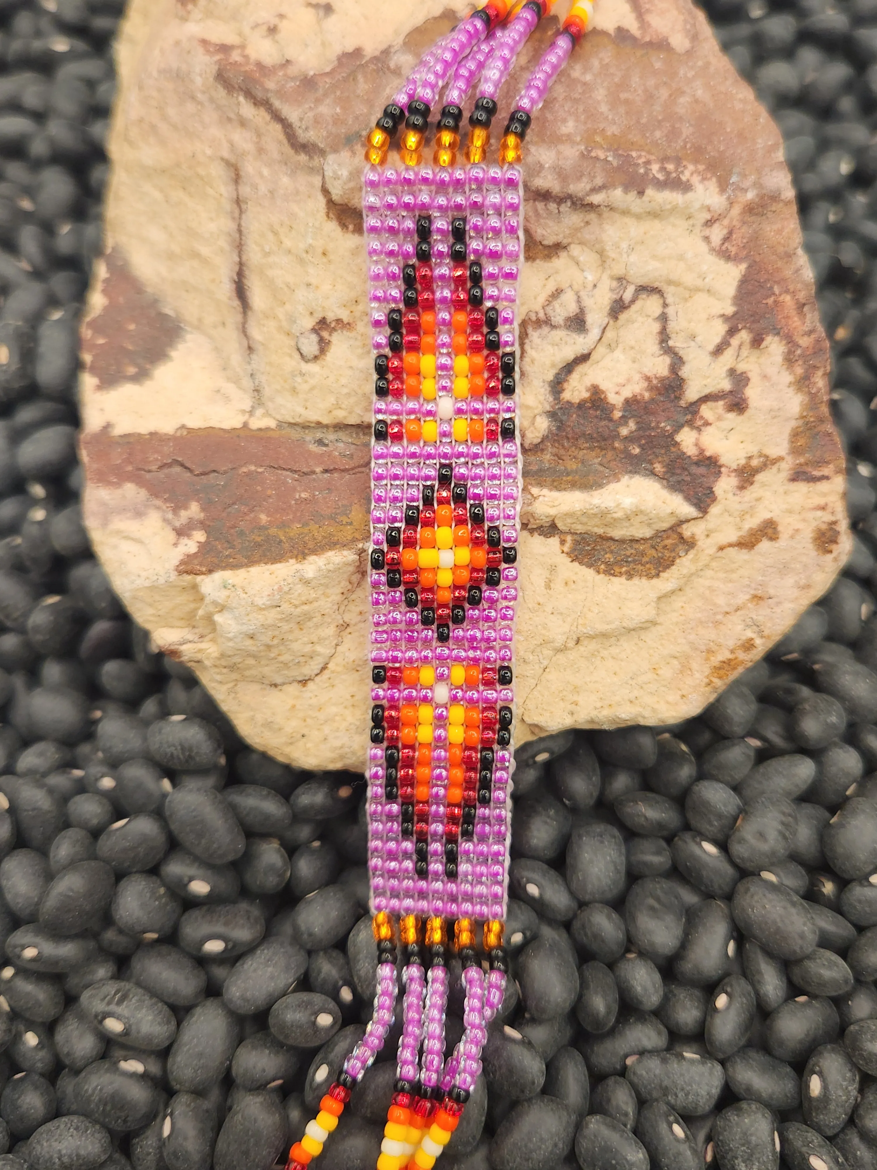 NAVAJO BEADED BRACELET - HOT PINK - MARCIA BARBER