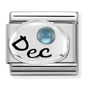 NOMINATION Link Silver December with Light Blue Topaz