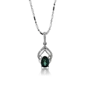 Oval Alexandrite & Diamond Accented Pendant