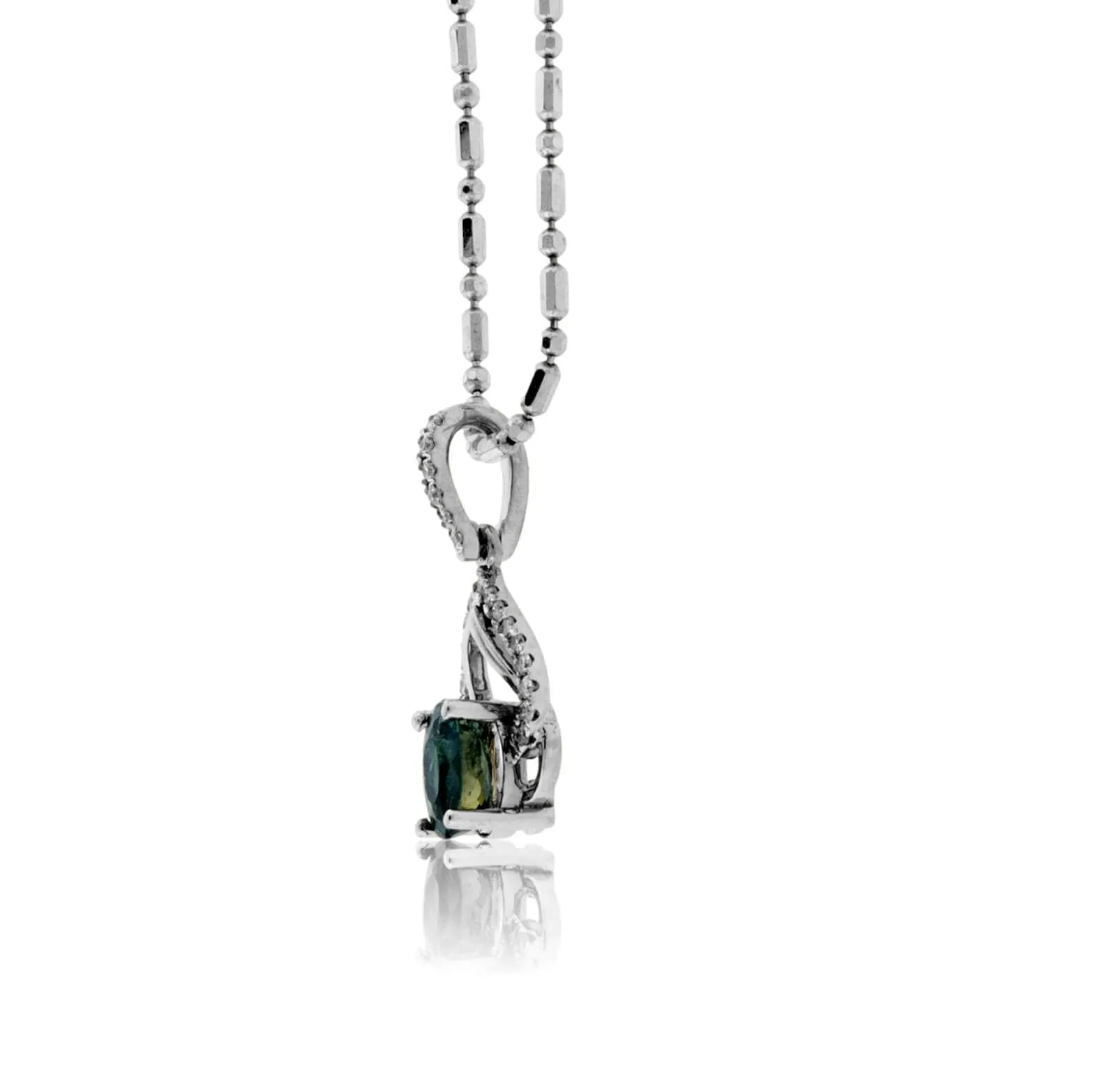 Oval Alexandrite & Diamond Accented Pendant