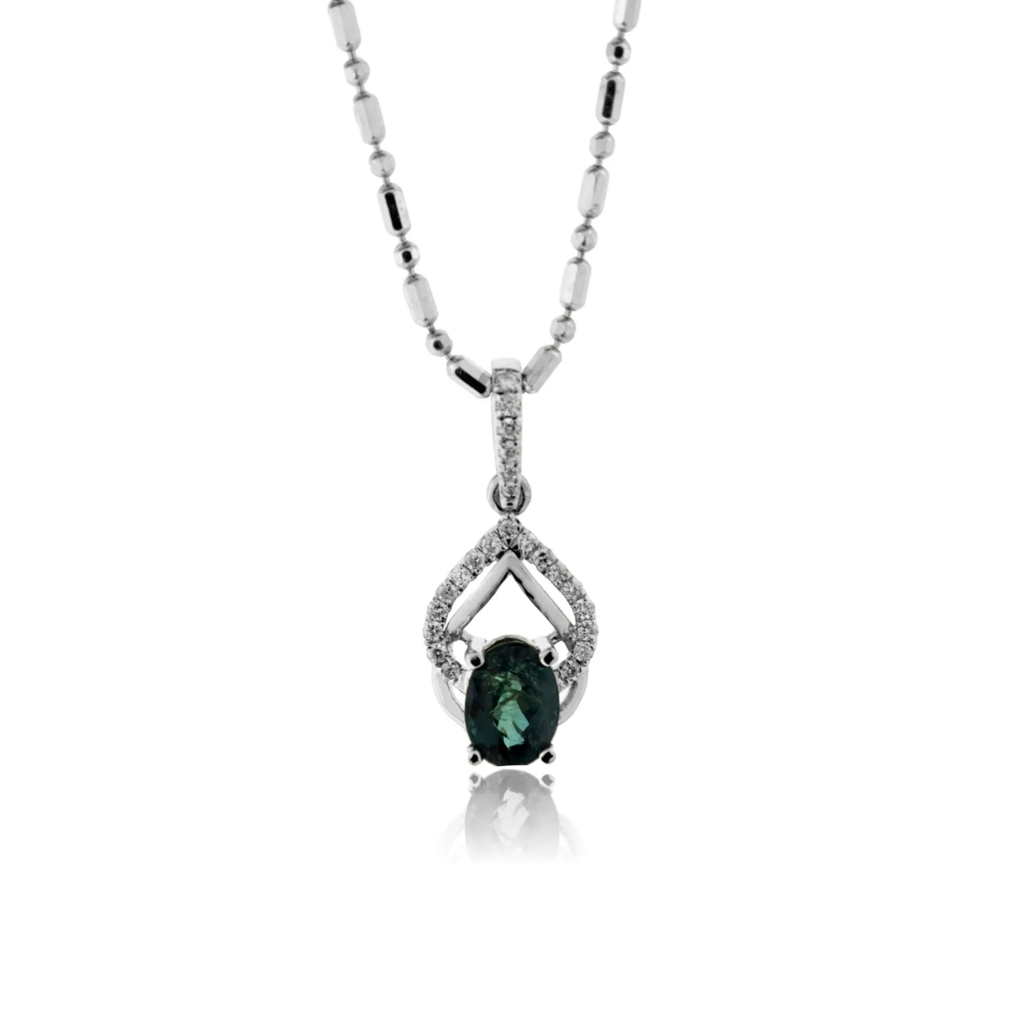 Oval Alexandrite & Diamond Accented Pendant