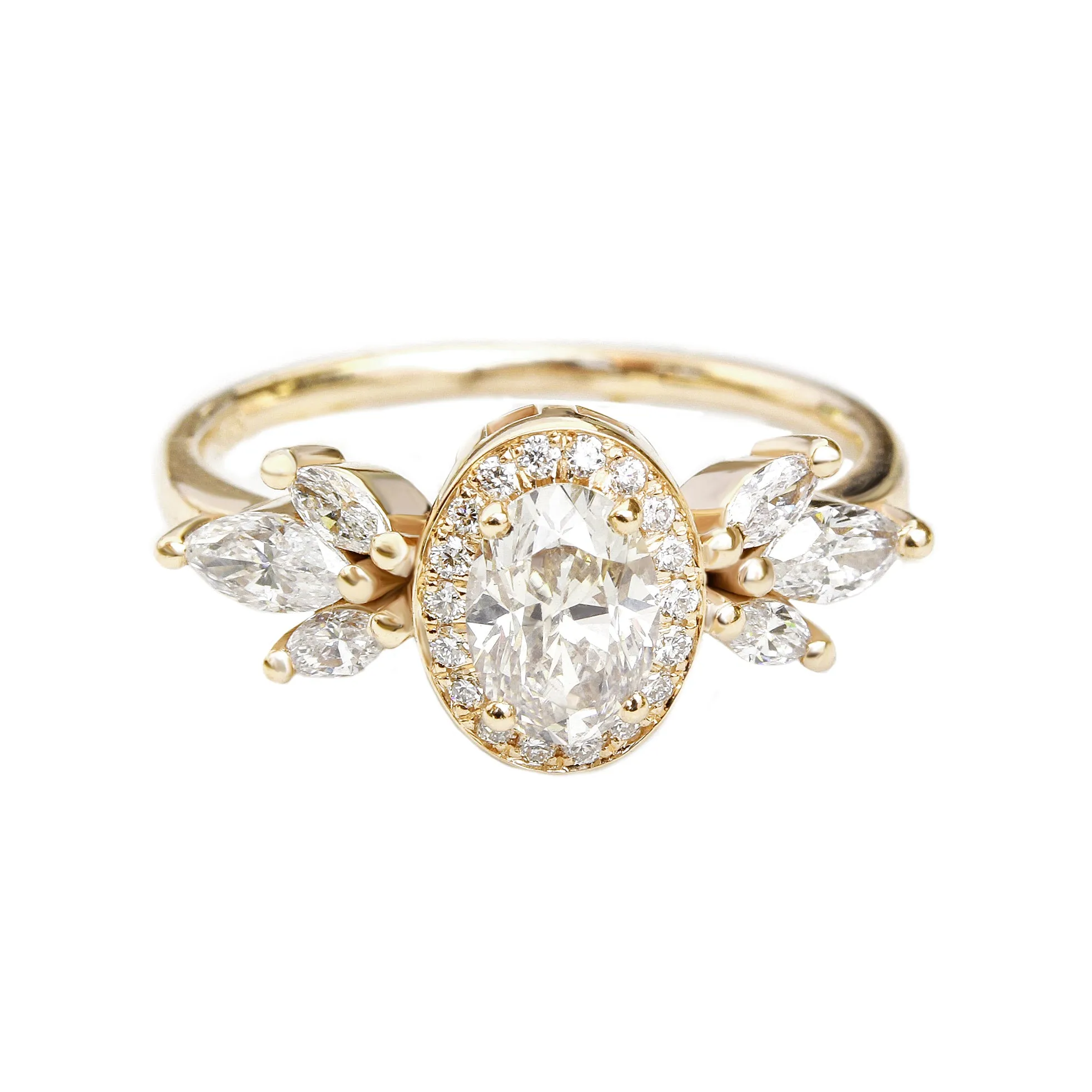 Oval Diamond 1.30ct Unique Engagement Ring, "Athena" & Two Athena's Armors ♥