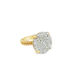 Pavé Diamond Button Ring