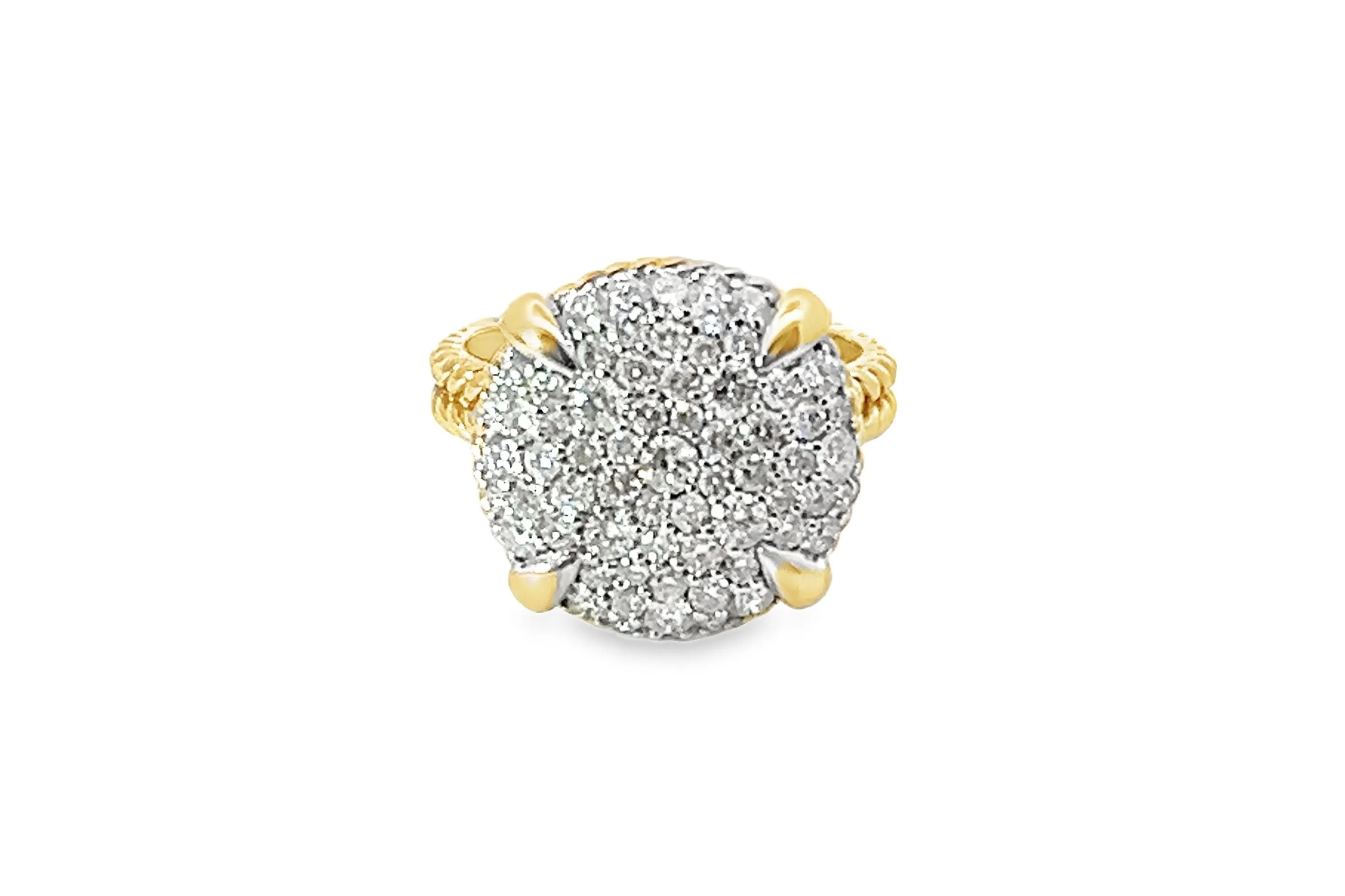 Pavé Diamond Button Ring