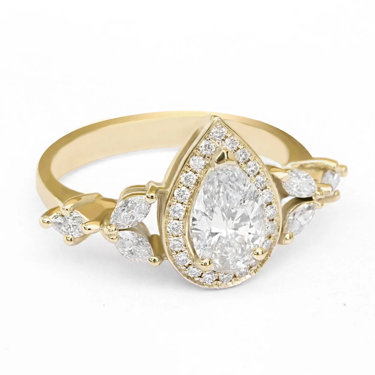 Pear Diamond Unique Engagement Ring - "Muse" ♥