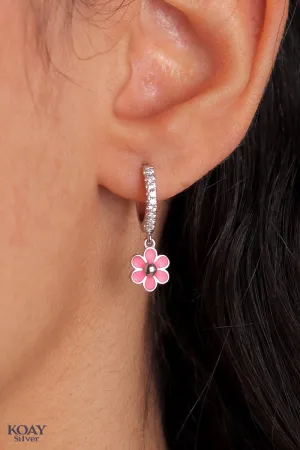 Pink Flower Hoop