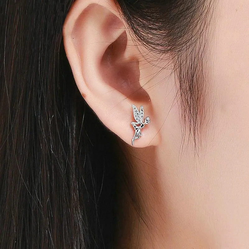 Precious Silver Fairy Stud Earrings