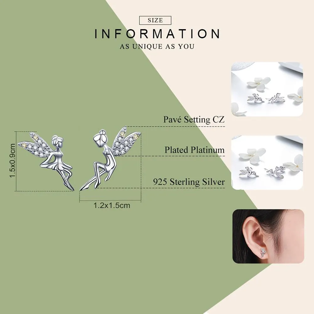 Precious Silver Fairy Stud Earrings